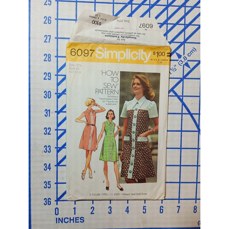 SIMPLICITY 6097 2 FIGURE TYPES SIZE 22 1/2