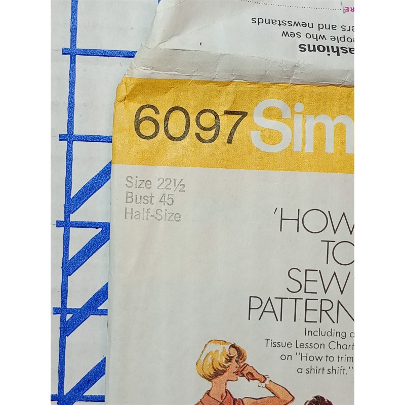 SIMPLICITY 6097 2 FIGURE TYPES SIZE 22 1/2