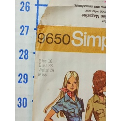 Vintage Simplicity 9650 Sewing Pattern - Misses Outfit - Size 16 
