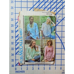 McCalls 4867 Vintage Sewing Pattern Womens Blouse Size L 1975
