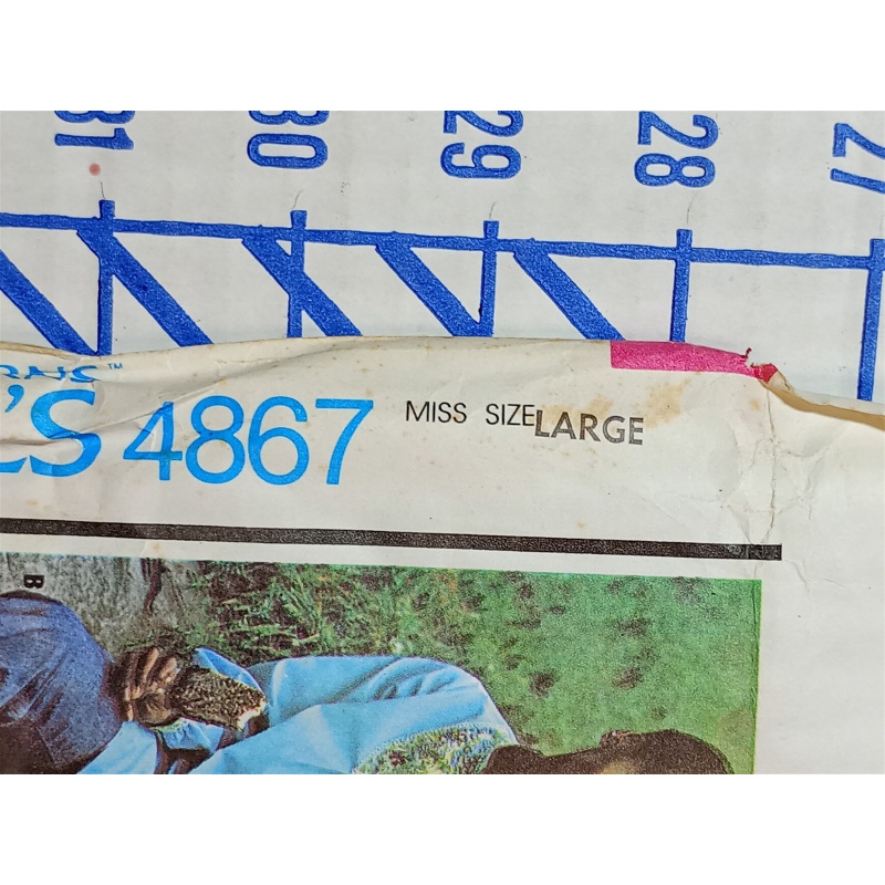 McCalls 4867 Vintage Sewing Pattern Womens Blouse Size L 1975