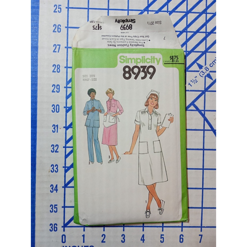 Vtg Simplicity #8939 MISSES UNIFORMS Uncut Sewing Pattern Size 20 1/2