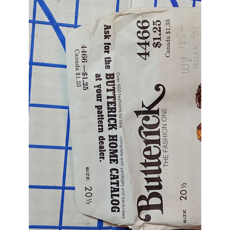 4466 Butterick SEWING PATTERN SIZE 20 1/2