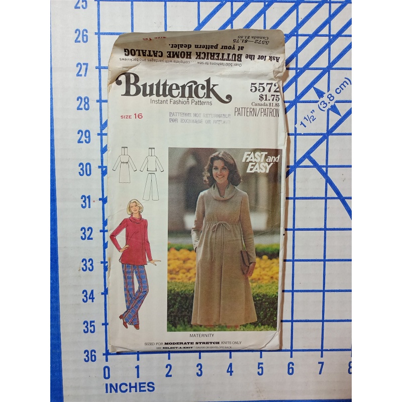 Butterick fast & easy pattern 5572 Misses Maternity Dress, Top, Pants sz 16