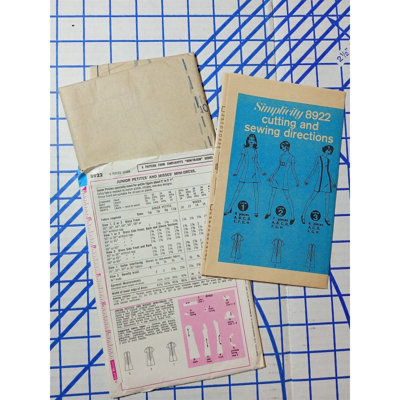 Vintage 1970 Simplicity Pattern #8922 Size 18 Dress