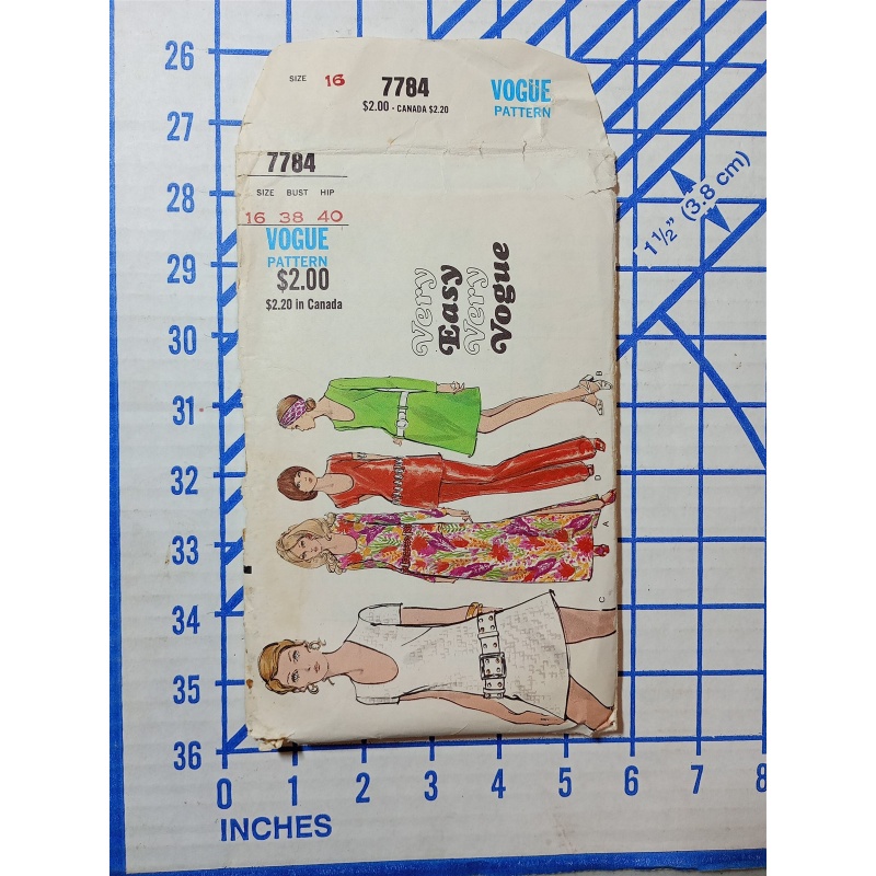 Vintage Vogue One Piece A-Line Dress/Pants Pattern #7784 Size 16
