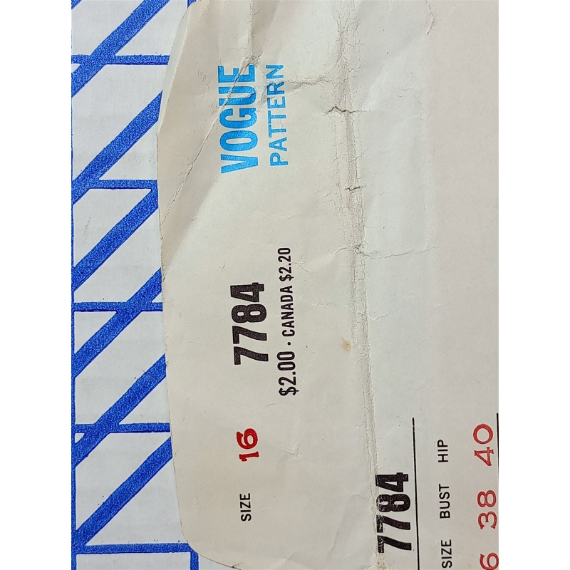 Vintage Vogue One Piece A-Line Dress/Pants Pattern #7784 Size 16