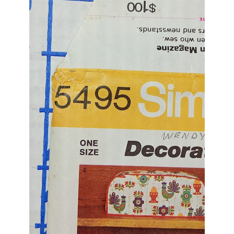 5495 Simplicity SEWING Pattern Misses Kitchen Appliance Covers Mixer Toaster