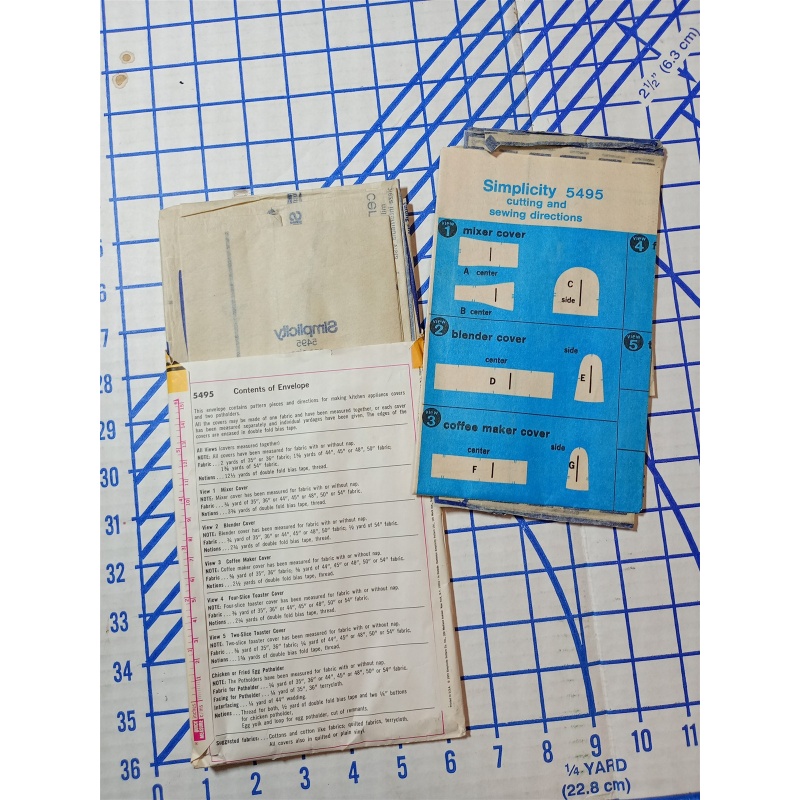 5495 Simplicity SEWING Pattern Misses Kitchen Appliance Covers Mixer Toaster