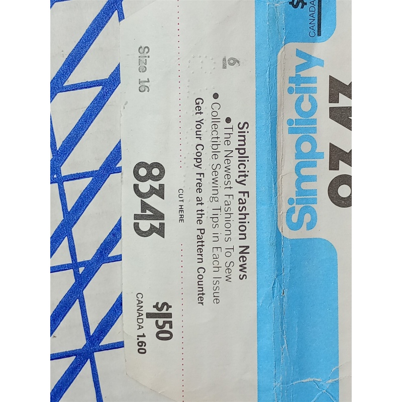 Shirt Top Pullover Simplicity 8343 Sewing Pattern Stretch Knit Pocket SZ. 16