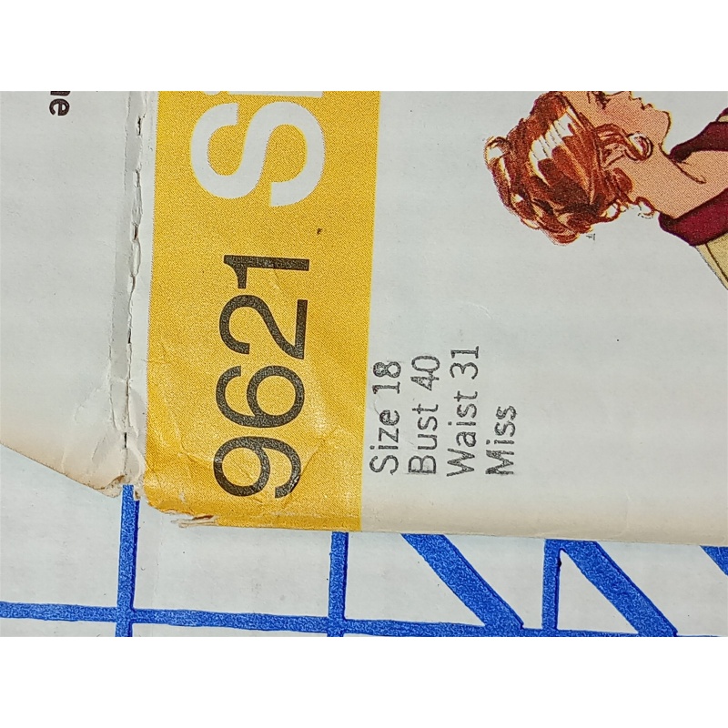 VTG 70s Simplicity Sew Pattern 9621 Dress or Tunic, Vest, & Pants Sz 18