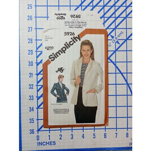 1980s Simplicity Misses Jacket Pattern 5926 Size 16-20 