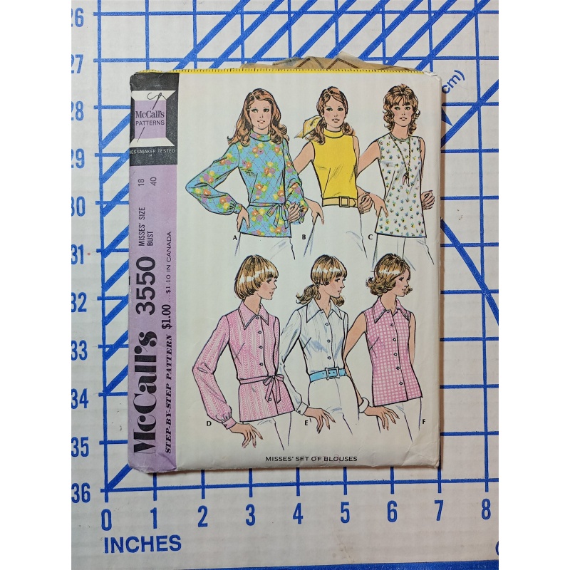 Vintage 1973 McCalls 3550 Size 18 Sewing Pattern