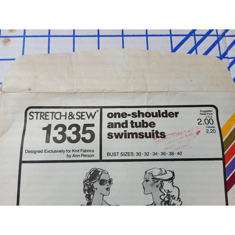 Tube Swimsuit Sewing Pattern 70s Stretch Sew 1335 Size 30-40