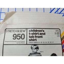 1979 Stretch & Sew 950 Childrens T-Shirt - Chest Size 21-27 