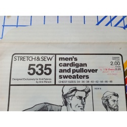 Stretch & Sew Pattern #540 Mens Pullovers Vintage 34-48