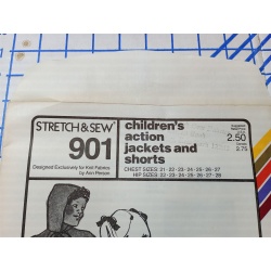 Stretch & Sew #901 Childrens Action Jackets & Shorts Uncut Chest Sizes 21-28