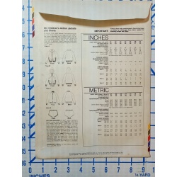 Stretch & Sew #901 Childrens Action Jackets & Shorts Uncut Chest Sizes 21-28