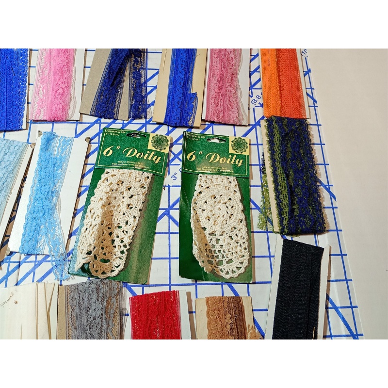  Lot Of Lace AND SOLID COLOR Trim Sewing/Crafting 