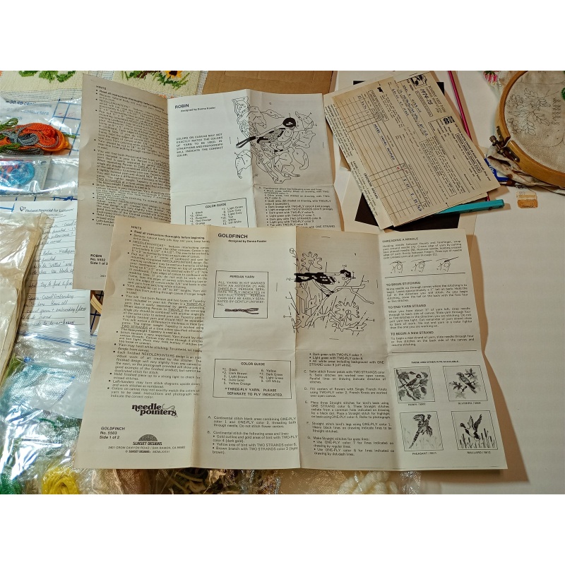 BIG LOT OF NEEDLE POINT SUPPLIES