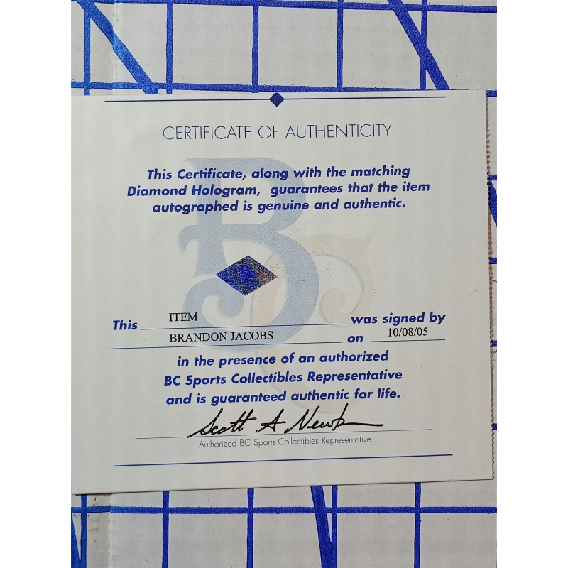 Brandon Jacobs Autographed 8x10 Photo