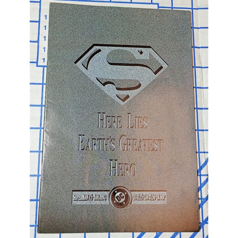 1993 DC Death of Superman #75 BLACK , POSTERS ETC.