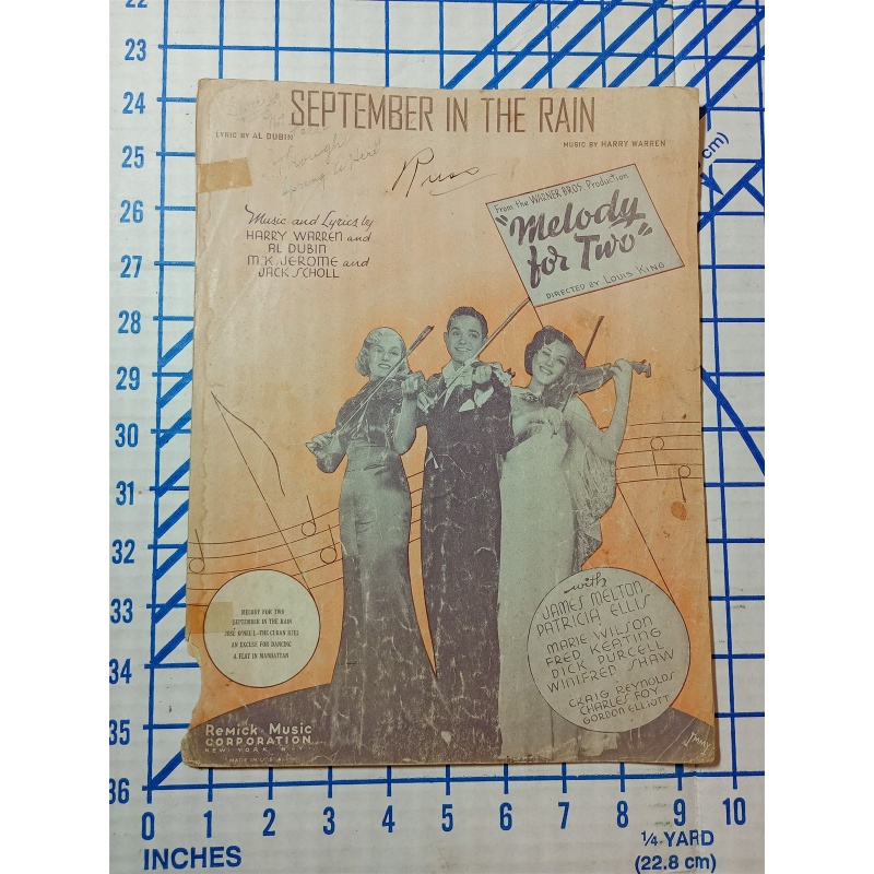 September in the Rain..1937...VTG Sheet Music