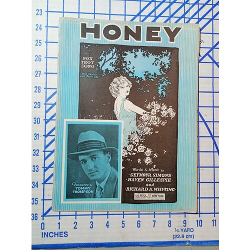 Honey Fox Trot Song Tommy Thompson 1928 Sheet Music