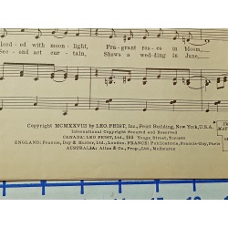 Honey Fox Trot Song Tommy Thompson 1928 Sheet Music