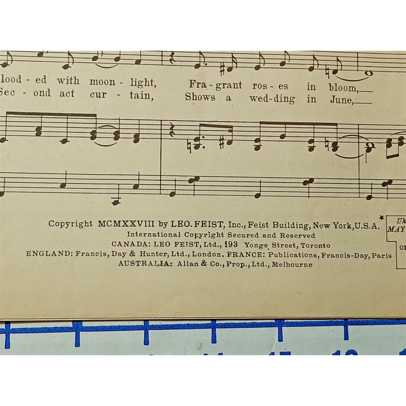 Honey Fox Trot Song Tommy Thompson 1928 Sheet Music