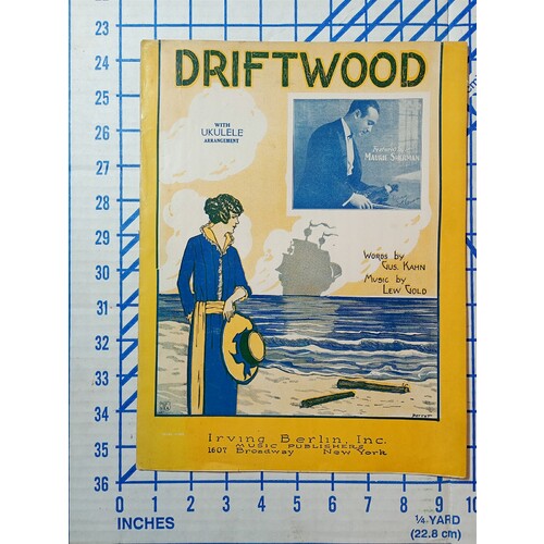 1924 Ragtime sheet music DRIFTWOOD by LEW GOLD