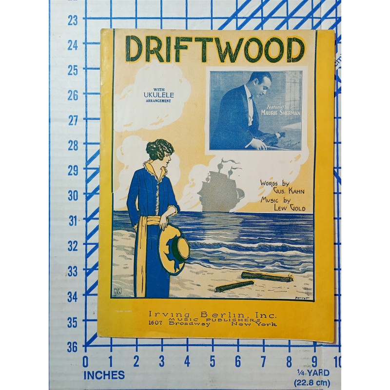 1924 Ragtime sheet music DRIFTWOOD by LEW GOLD