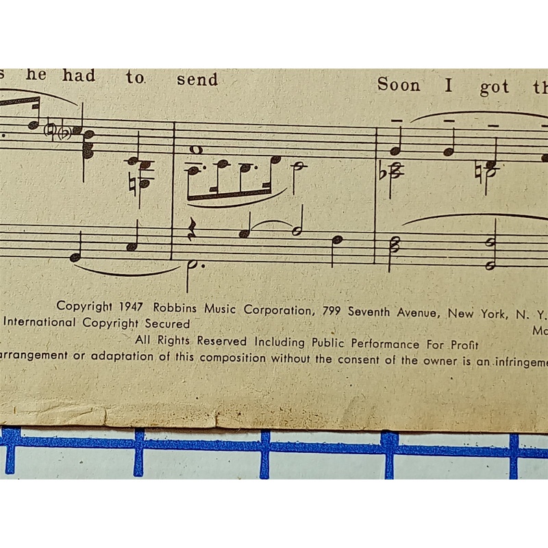 1947 The Dickey-Bird Song, Sheet Music