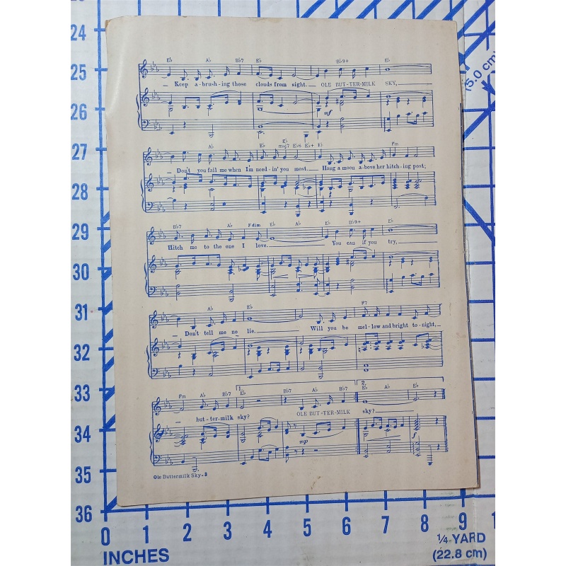 SHEET MUSIC OLE BUTTERMILK SKY 1946