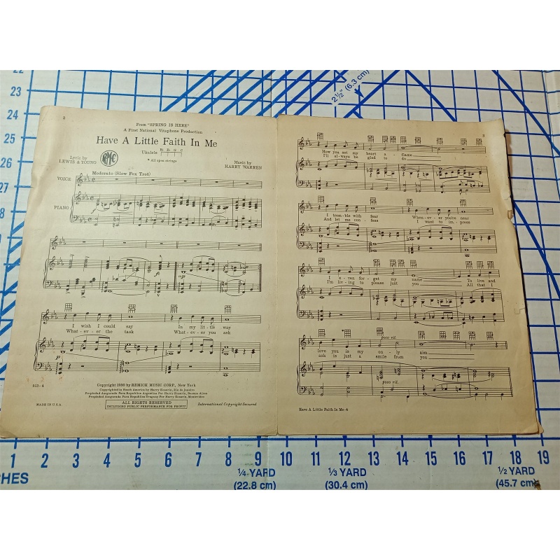 Sheet Music: HAVE A LITTLE FAITH IN ME (Spring Is Here)
