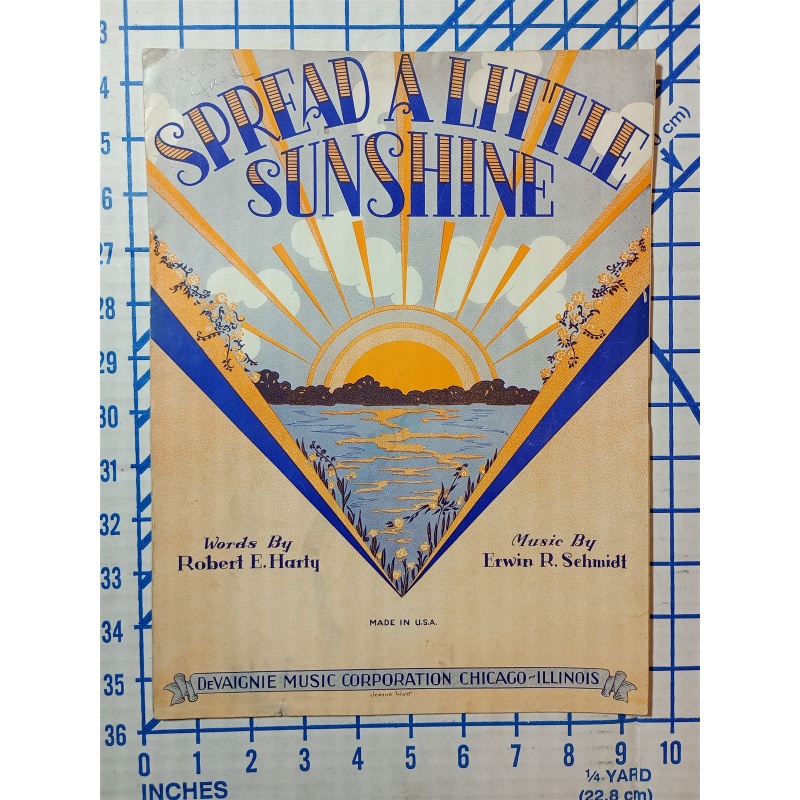 Spread A Little Sunshine Sheet Music Erwin Schmidt Robert Harty DeVaignie 1930