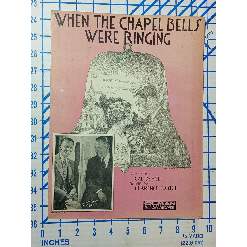 1931 Sheet Music When The Chapel Bells Were Ringing - Gaskill - GENE/GLENN Intro