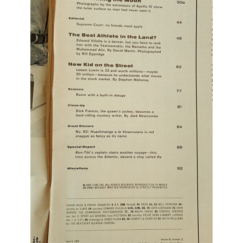 LIFE MAGAZINE. June 6, 1969. BARNSTORMING THE MOON. Vintage.