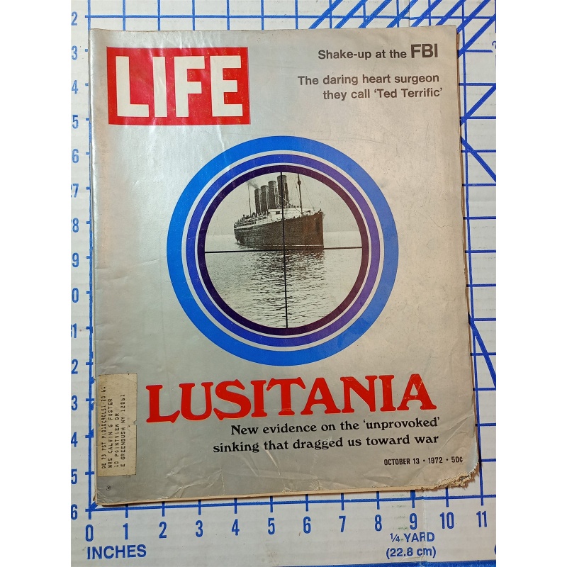 Life Magazine October 13, 1972 Lusitania Patrick Gray Shake-up at the FBI