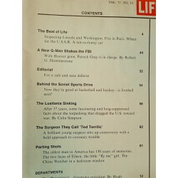 Life Magazine October 13, 1972 Lusitania Patrick Gray Shake-up at the FBI