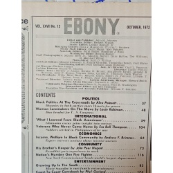 Ebony Magazine October 1972 