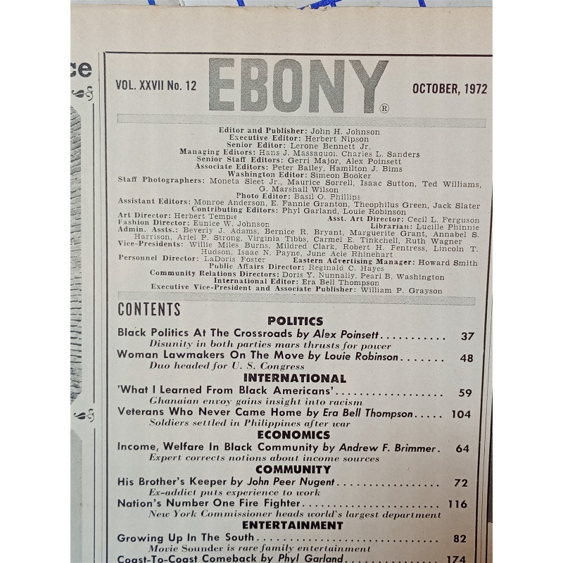 Ebony Magazine October 1972 