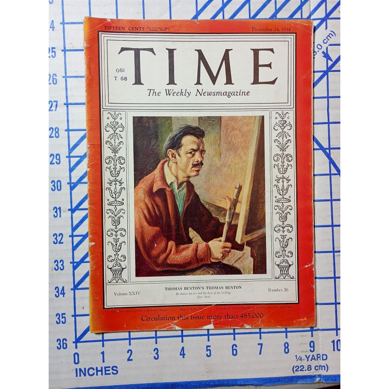 TIME MAGAZINE DECEMBER 24 1934 THOMAS BENTON