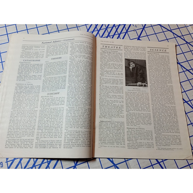 TIME MAGAZINE DECEMBER 24 1934 THOMAS BENTON