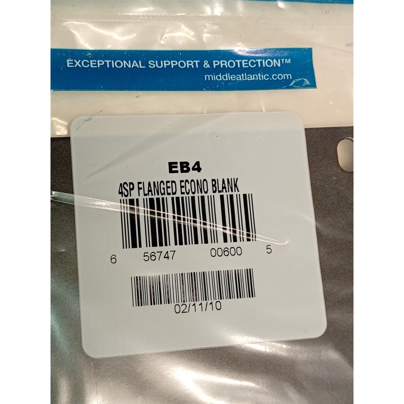 Middle Atlantic Products EB4 Flanged Steel Rack Panel - 4U