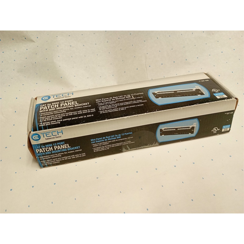 Commercial Electric 12-Port Category 5e Mini Patch Panel w/ 89D Mounting Bracket