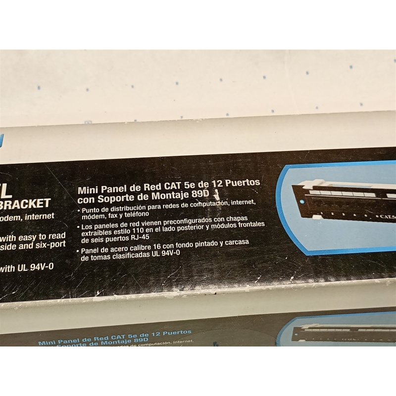 Commercial Electric 12-Port Category 5e Mini Patch Panel w/ 89D Mounting Bracket