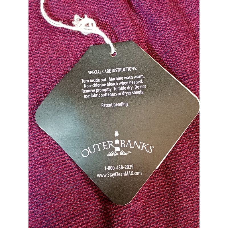 Outer Banks Mens Golf Polo Shirts - Size Medium - Navy / Wine