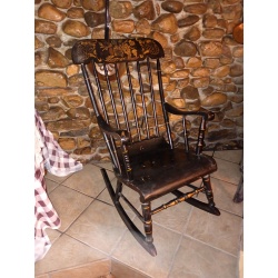 Very Nice Vintage Hand Painted Wodoen Rocking Chair