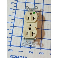 20A 125V - Duplex Receptacle Ivory - Heavy-Duty Hospital Grade Compact Design 